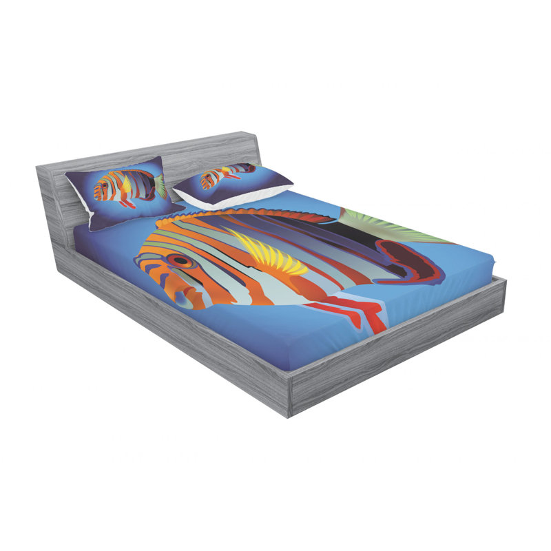 Ensemble de draps Exotic Ocean, Ensemble de draps pour lit double avec un drap-hou