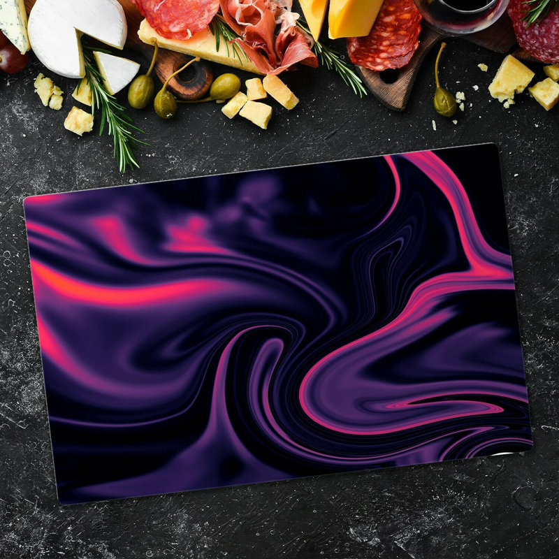 Rossa Tempered Glass Wave Chopping Board, 52cm x 60cm