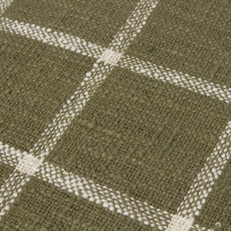 Beni Plain Weave / Muslin Throw Blanket, Moss/Nautal