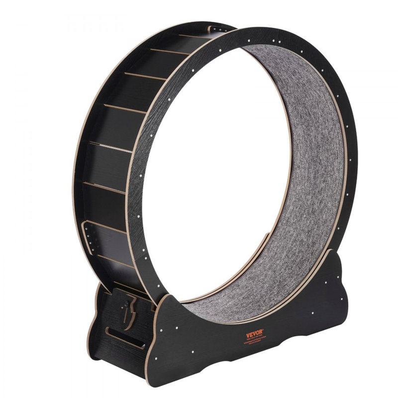 Cat Exercise Wheel Large Cat Treadmill Wheel for Indoor Cats, 116.8cm H x 110cm W x 33.8cm L, Black