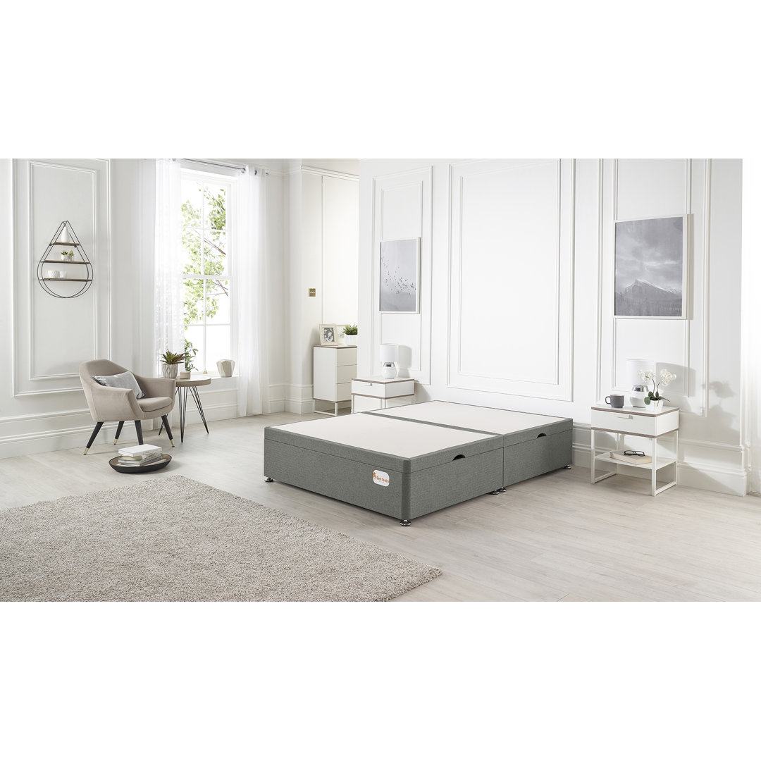 Luxara Solid Wood Side Opening Ottoman Bed Frame Linen Fabric