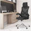 Chaise de bureau ergonomique avec appui-tête et support lombaire, mobili Essential, noir