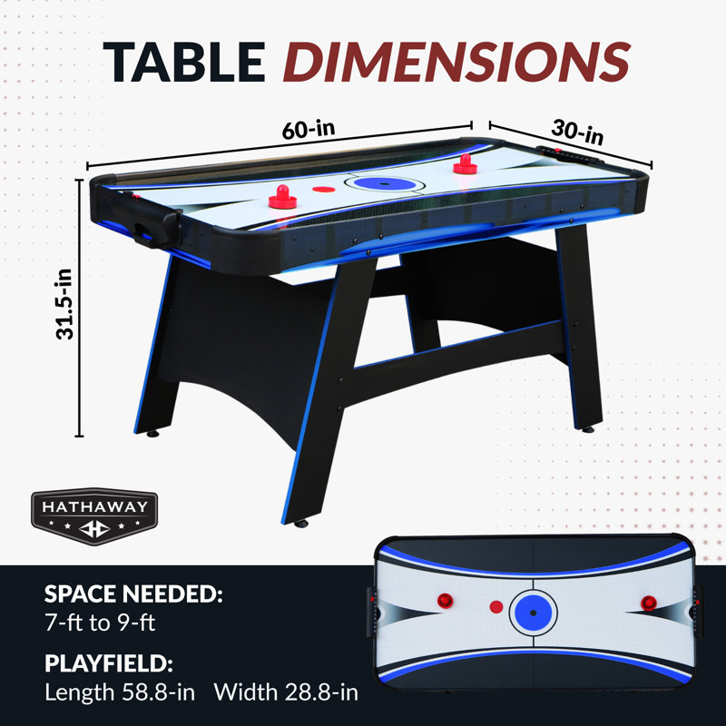Table de hockey pneumatique 5 'à deux joueurs avec tableau de pointage manuel