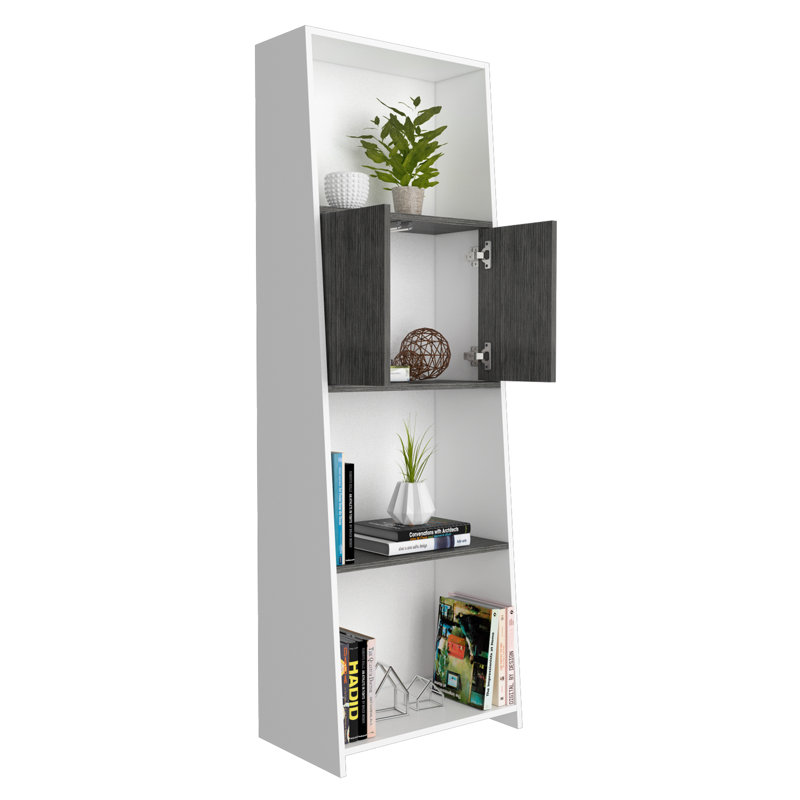 Dennielle 4 shelf bookcase with cupboard unit