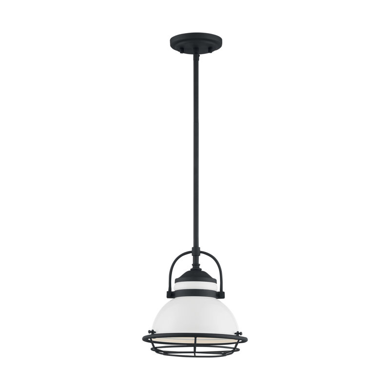 Ankur 1 - Light Lantern Pendant, 10.13" H x 9.75" W x 9.75" D, Gloss White/Textured Black