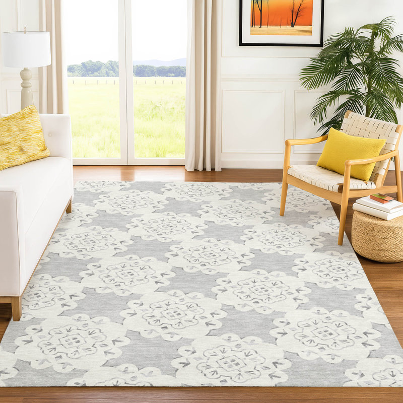 Machine Washable Indoor/Outdoor Bourkelands ACN2352 Casual Rug, Rectangle 10' x 14'