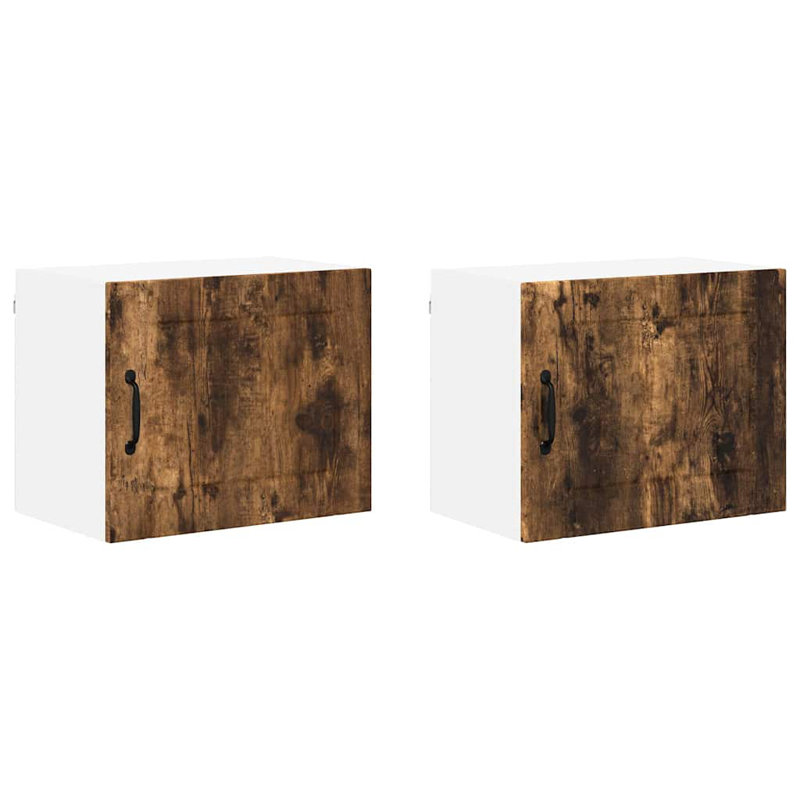 Vidaxl Kitchen Cabinet 2 Pcs Old Wood 50 X 31 X 40 Cm Engineered Wood, 40cm H x 50cm W x 31cm D, Smoked Oak