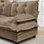 Café modulaire à 3 places avec revêtement moelleux en chenille, coussins confortables et assise profonde moderne en chenille, conçu pour différentes tailles de pièces
