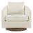 Linen Swivel Accent Chair with Solid Wood Base-122425418