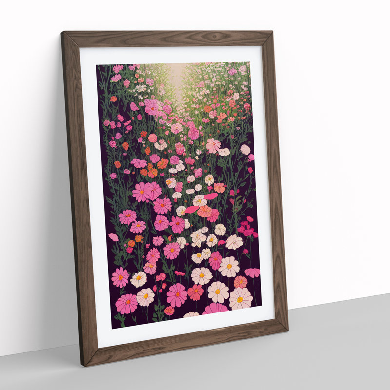 Mind Blowing Flowers - Framed Print, 34cm H x 25cm W x 2cm D, Walnut