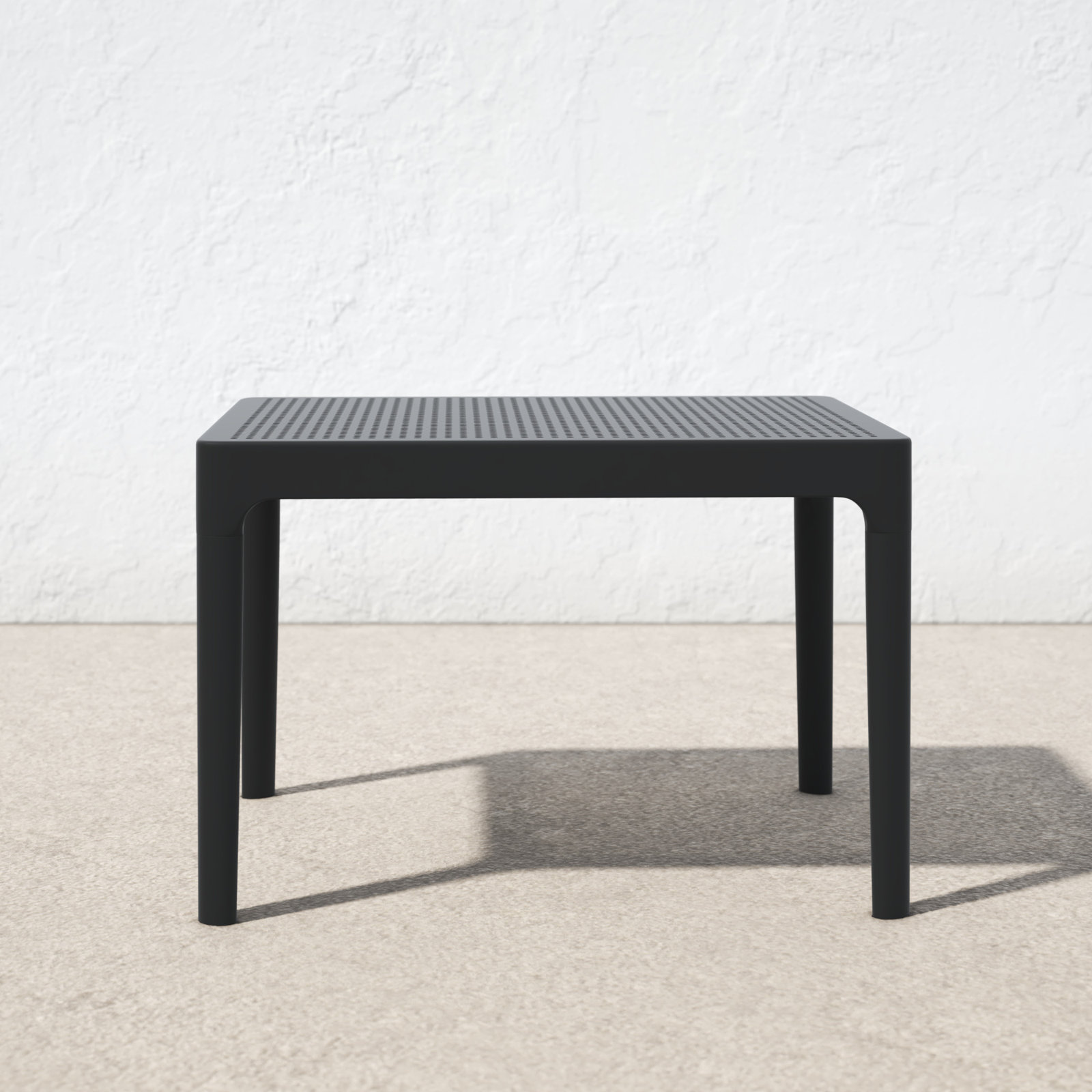 Farrah 23.6'' Plastic / Acrylic Outdoor Coffee Table, Black, 23.6"W x 15.7"H x 19.6"L