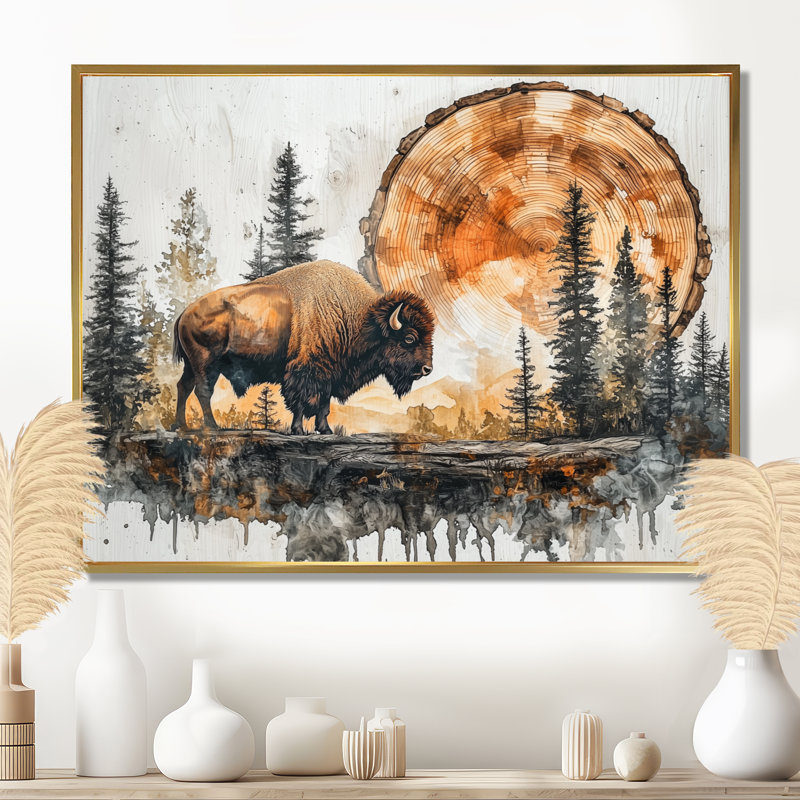 Giovannie - Animals Large Wall Art, H 30 po x l 40 po, Avec cadre, Doré