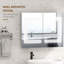 Armoire à pharmacie lumineuse avec miroir, miroir de salle de bain mural avec rangement, armoire de salle de bain murale avec charge USB, lumières 3 couleurs et tablette réglable, ultrabrillante