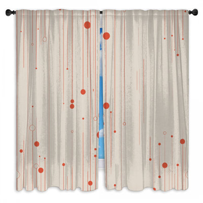 Abstract Window Curtains  Art Sheer & Room Darkening - 2 Panels