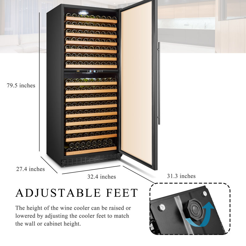 32" 287 Bottle Dual Zone Freestanding/Built-in Wine Refrigerator