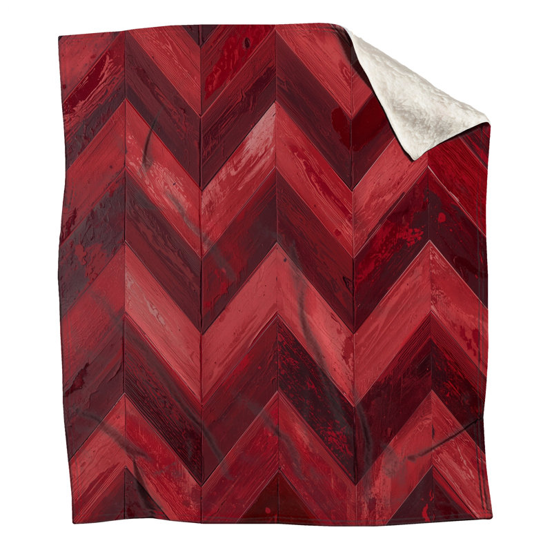 Couvertures à chevrons rouges, 60 po L x 80 po H