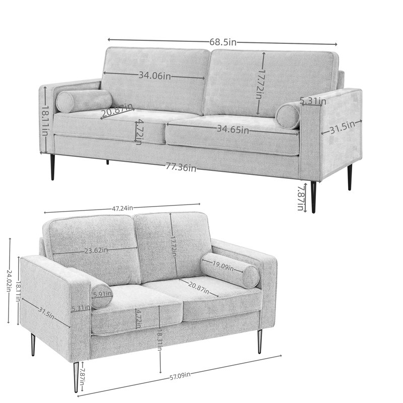Ensemble de salon en cuir Reisterstown