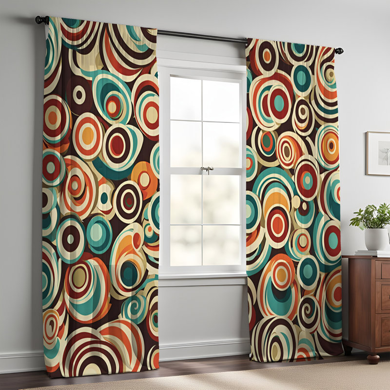 Paire de rideaux semi-transparents en polyester Sarit, L 40 po x L 52 po