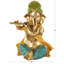 Sculpture Cole et Grey en résine Ganesh avec des accents verts, jaunes et sarcelle