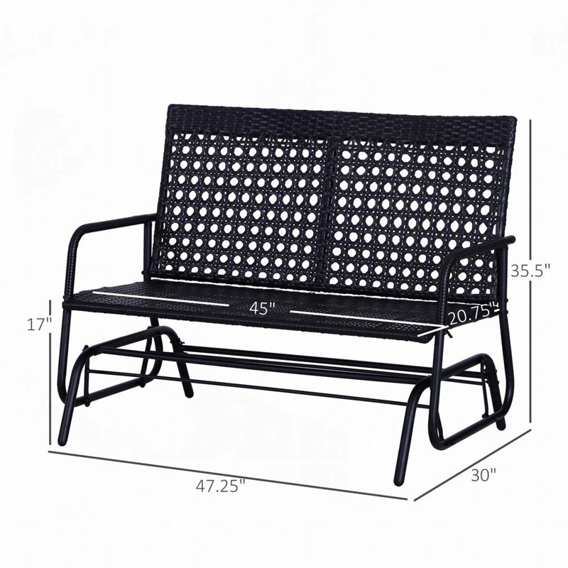 Banc de patio extérieur en osier