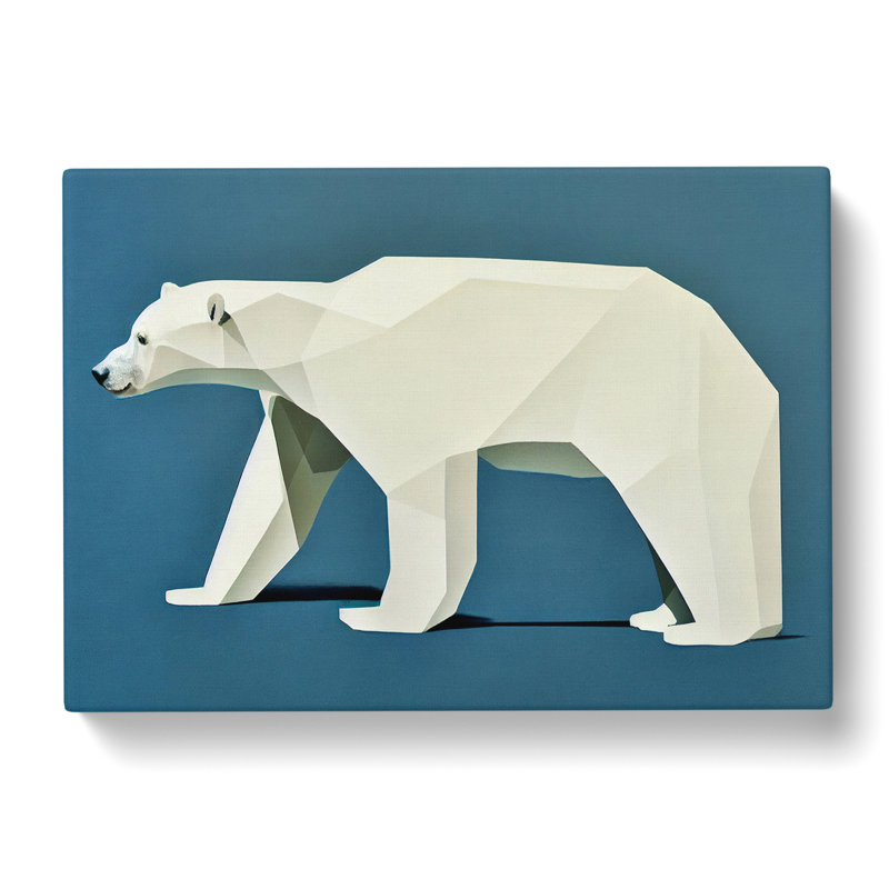 Super Abstract Polar Bear - Wrapped Canvas, 35cm H x 50cm W x 3cm D