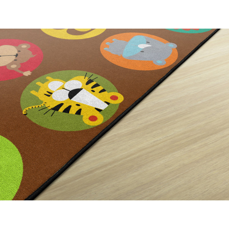 Jeu en tissu foncé 123 animaux Berman, H 0,5 po x l 72 po x P 100 po