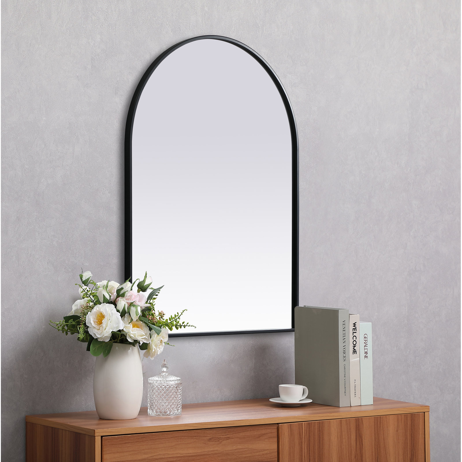 Sabine 36" Accent Mirror, Black, 36" x 27"