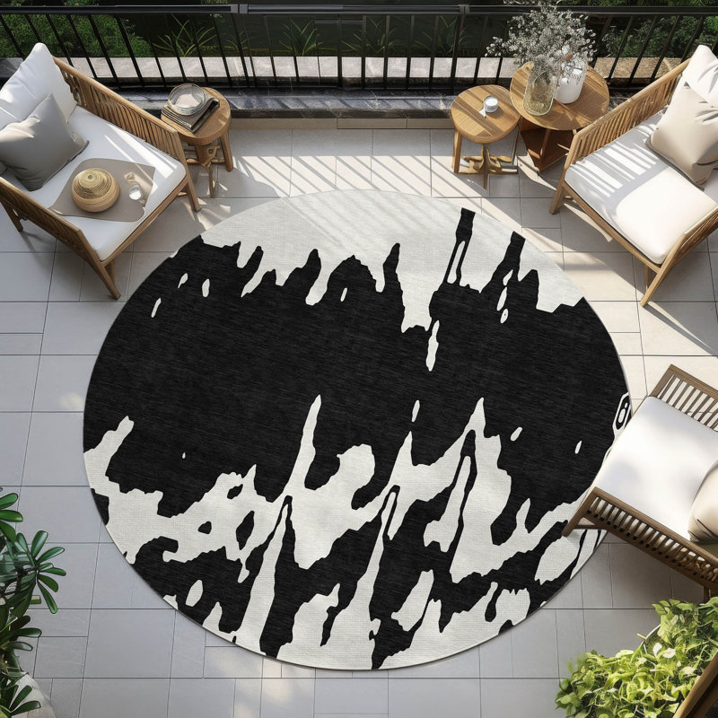  Chayden Area Rug with Non-Slip Backing, Round 8'