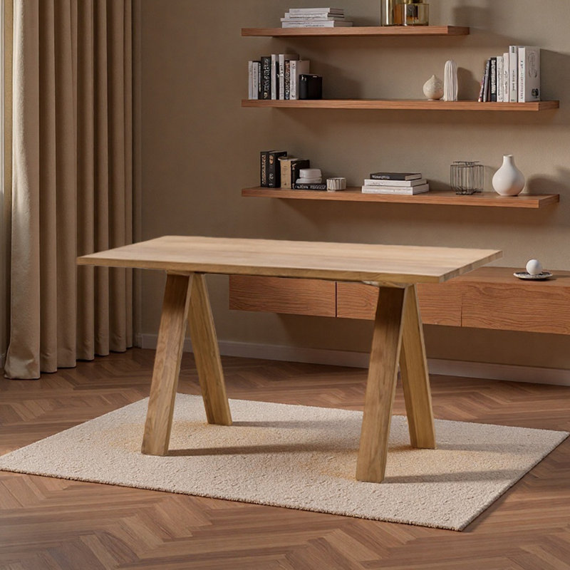 Grand bureau rectangulaire en teck Log Log, H 29,52 po x l 55,11 po x P 27,55 po