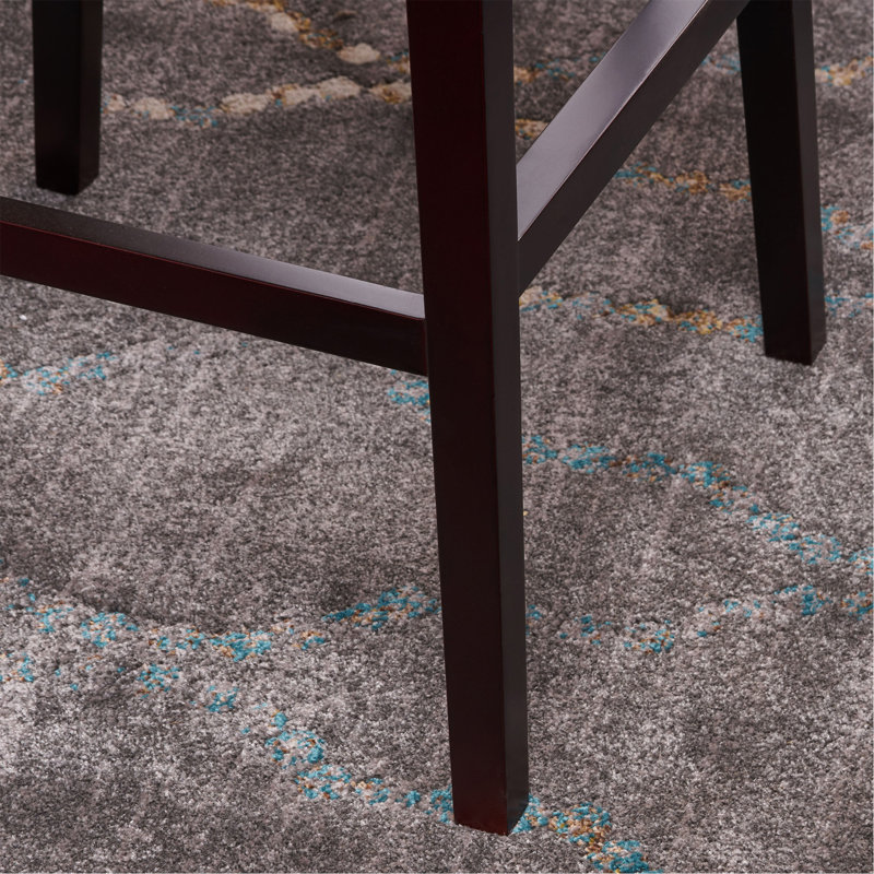 Tabouret de bar pivotant polyvalent avec structure en bois et coussin en tissu pour espaces multiples