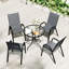 Five-Piece Steel Patio Set, with Glass-Top Table-1349234121