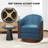 28"W Modern Vegan Leather Swivel Barrel Chair with Solid Wood Base-924994643