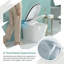 Siège de toilette intelligent à induction entièrement automatique, couvercle à ouverture / fermeture automatique, capteur de pied, sécheuse à air chaud, siège chauffant à 4 niveaux, affichage à DEL, veilleuse, nettoyage multi-mode, blanc et noir-126036427