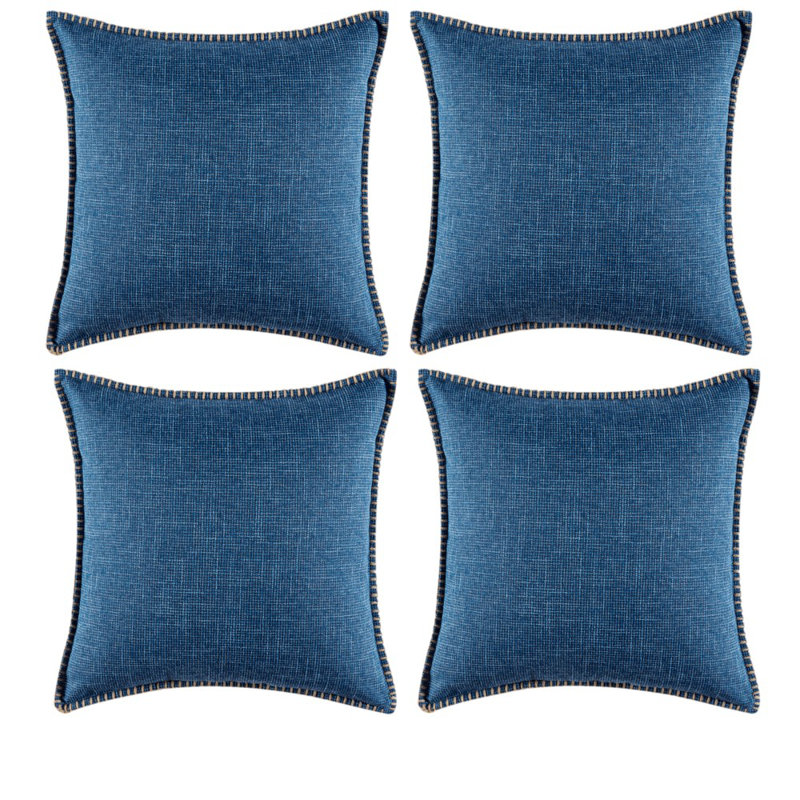 Linen Pillow Cover, Blue, 18" x 18"