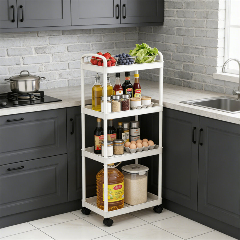 4-Tier Rolling Utility Cart with Handle