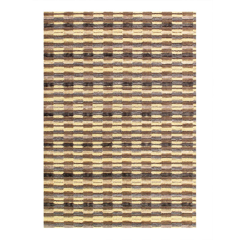Tapis moderne en soie de bambou fabriqué à la main 4 pi x 6 pi