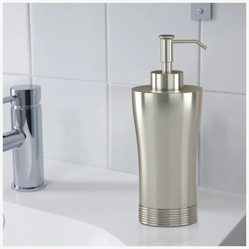 Bouteille de pompe à savon liquide en acier inoxydable pour meuble-lavabo de salle de bain et évier de cuisine, contenant métallique multi-usage assainisseur assainissant métallique
