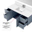 Meuble-lavabo de salle de bain 48 po X P 22 po D, plateau en marbre de culture, ensemble de robinet et Miroir à DEL-300804096
