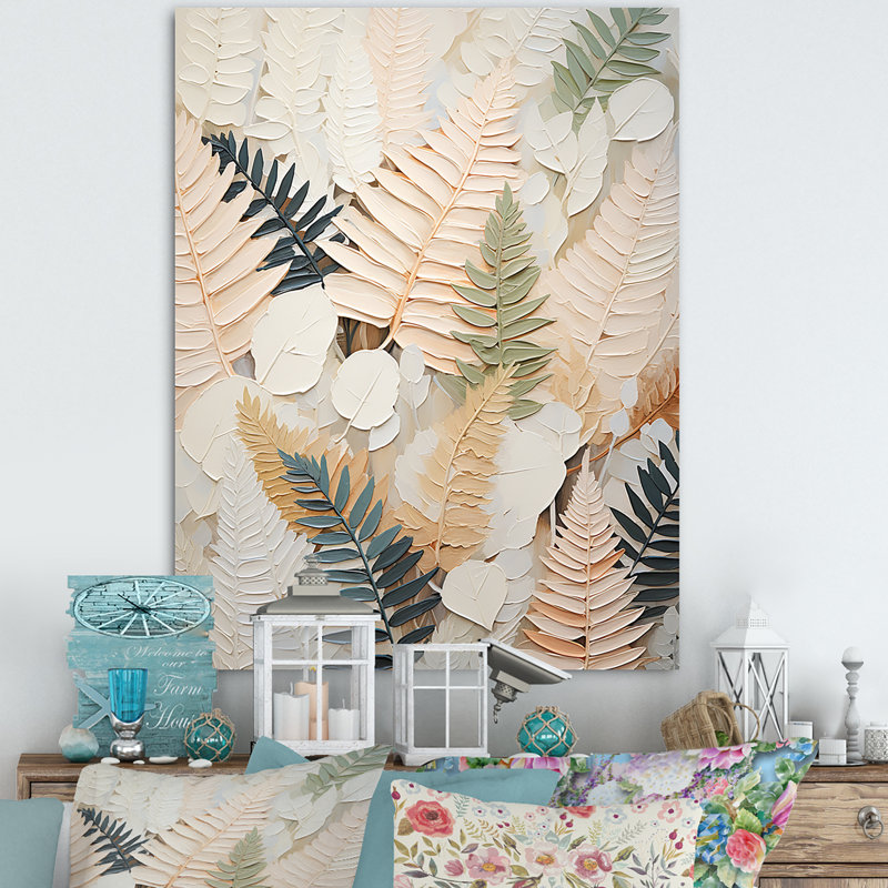 «Golden Ferns Silent Gracefulness» sur toile, H 32 po x l 24 po x P 1 po, Toile tendue