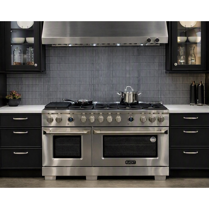 KUCHT Pro Style 60 In. 1200 CFM Under Cabinet Range Hood, Stainless Steel, Digital Controls, Gold