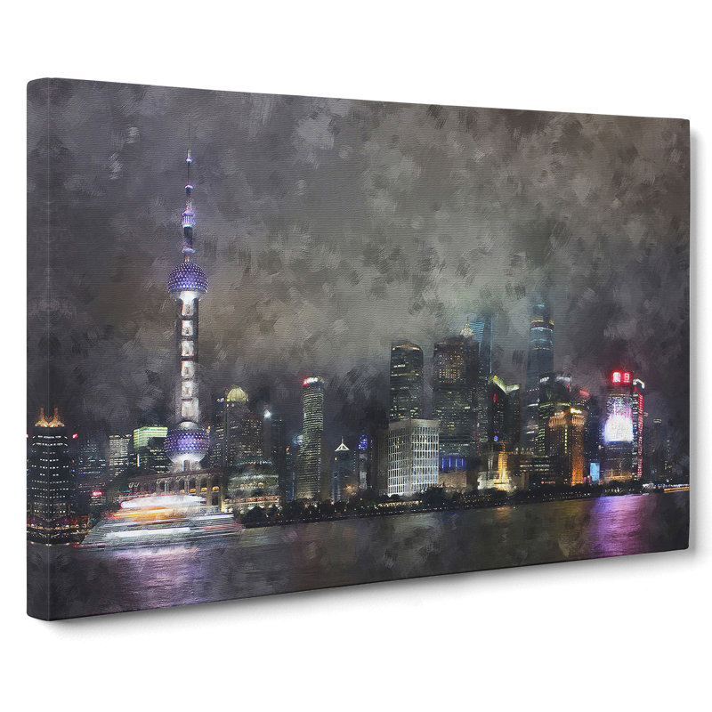 Shanghai Skyline Vol.1 - Wrapped Canvas, 35cm H x 50cm W x 3cm D