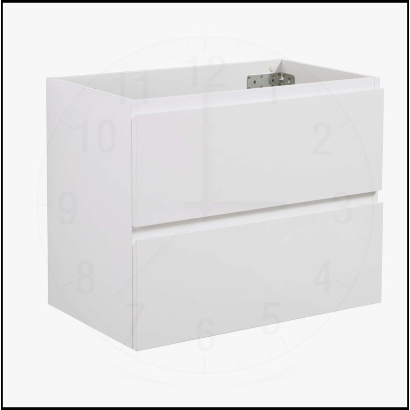 Meuble-lavabo mural avec tiroirs doubles SANS lavabo, Blanc, H 20,5 po x l 23,8 po x P 17,9 po