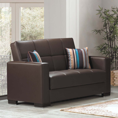 PrimeNest NimbusFlow Collection Upholstered Convertible Loveseat with Storage