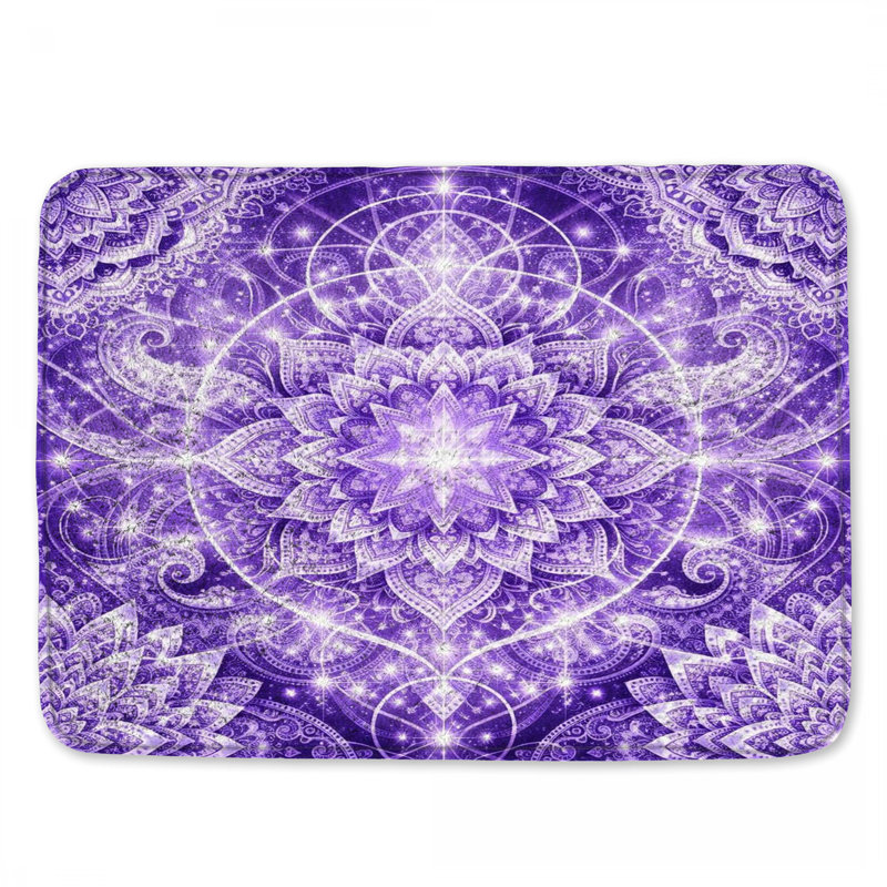 Tapis de bain mauve complexe, 24 po L x 17 po L
