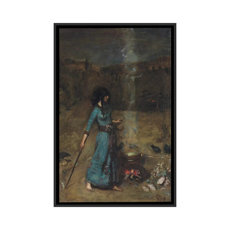«Study for the Magic Circle, 1886» par John William Waterhouse, reproduction sur toile, H 26 po x l 18 po x P 1,5 po