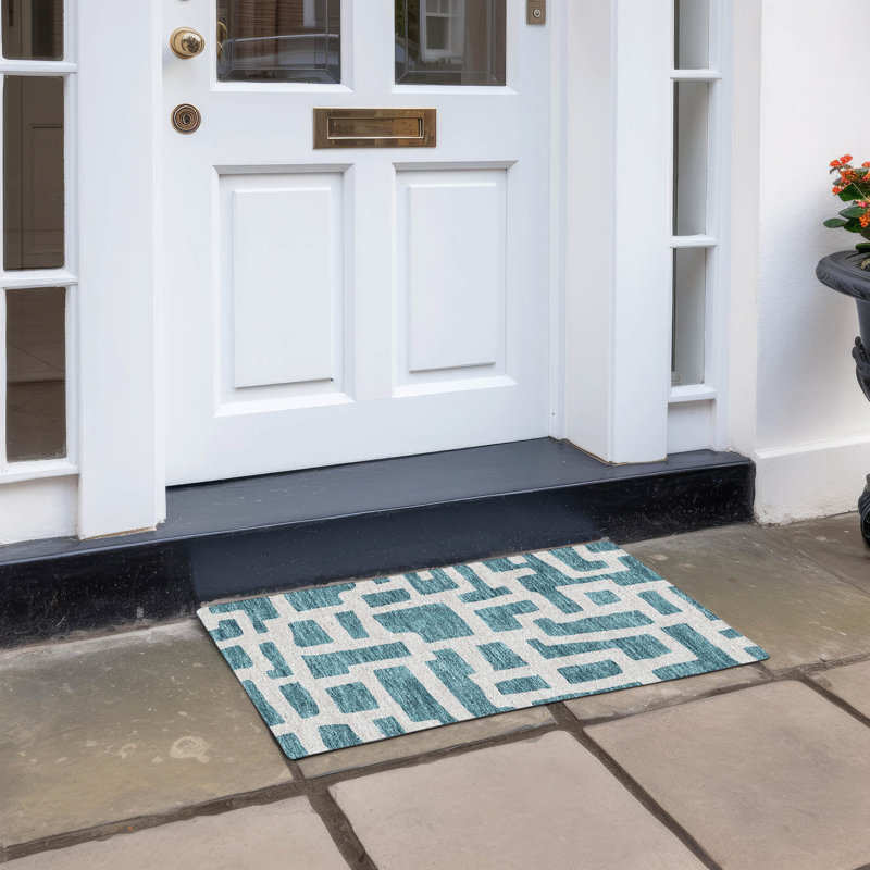 Tapis intérieur / extérieur Chaffinch avec envers antidérapant, Rectangle 1 pi 8 po x 2 pi 6 po