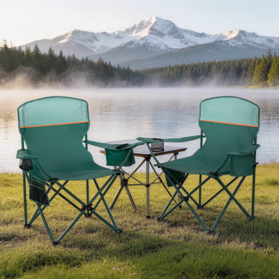 Chaise de plage pliante pour camping avec porte-gobelet et poches de rangement