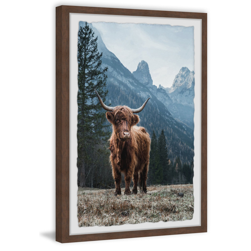Grazing Cattle - Single Picture Frame Print, 30cm H x 20cm W x 3.81cm D