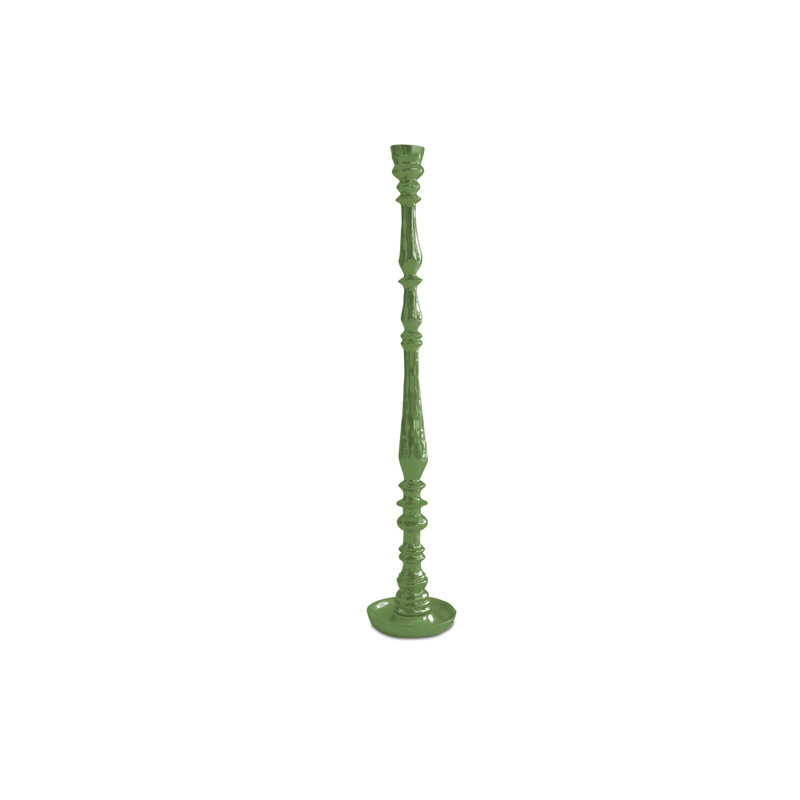 Bougeoir de table en aluminium Encanto, Vert feuille, H 19 po x l 4 po x P 4 po