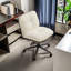 Chaise de bureau Kalianna blanche et brune-874542531